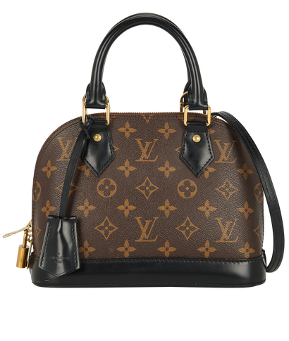 Alma BB, &pound;695, Handbags, Black/Brown, Coated Canvas/Leather, Front view